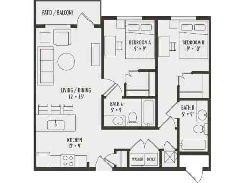 Northside Apartments Richardson FloorPlan 9