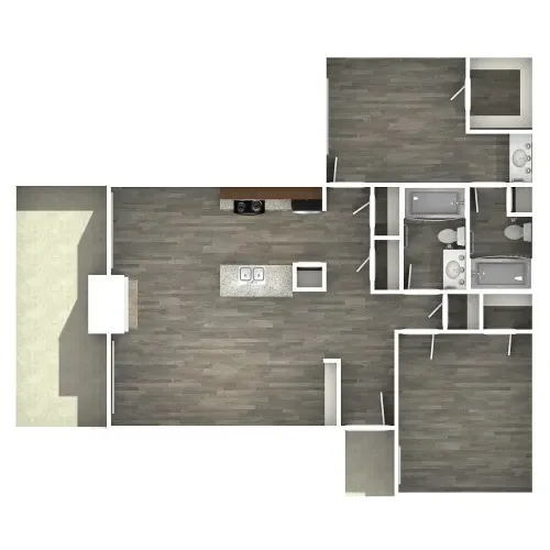 Oakline Apartments Richardson FloorPlan 4