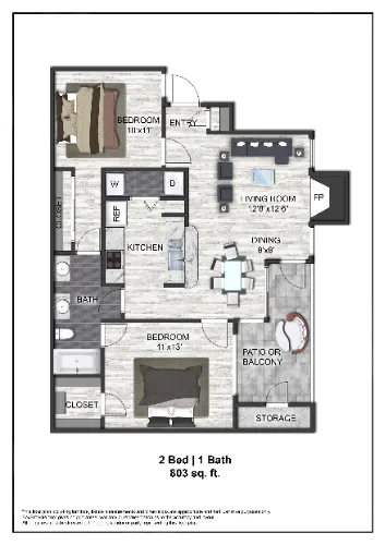 Oaklyn Apartments McKinney Floorplan 3