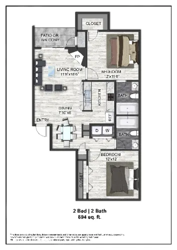 Oaklyn Apartments McKinney Floorplan 4