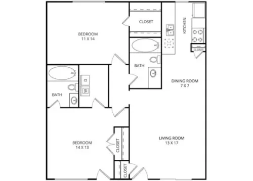Parkwood Apartments Irving FloorPlan 8
