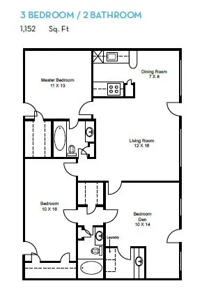 Pasadena Apartments Farmers Branch Floor Plan 5