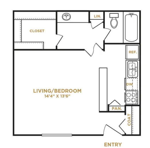 Pepperwood Garland Apartment Floor Plan 1