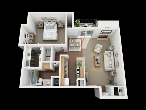 Quail Crossing Apartments Grand Prairie FloorPlan 1
