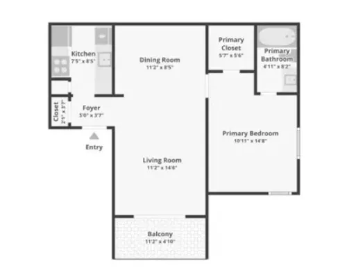 Rock Island Apartments Irving FloorPlan 1