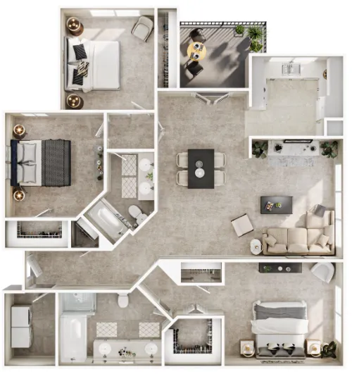 Seven Oaks Apts floor plan 9