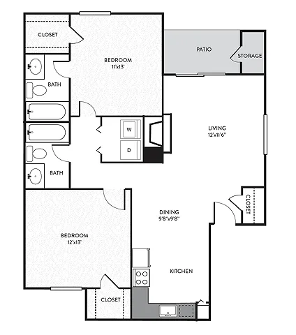 Summer Gate Irving Apartment Floor Plan 3