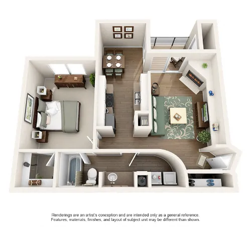 The Belmont Apartment Homes Grand Prairie FloorPlan 1