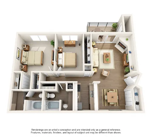 The Belmont Apartment Homes Grand Prairie FloorPlan 3
