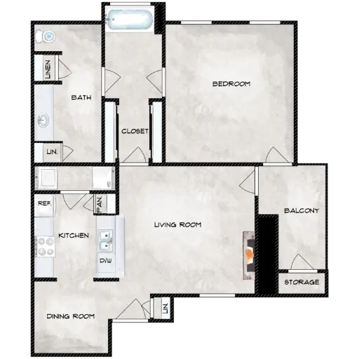 The Chalet Apartments Irving Floorplan 4