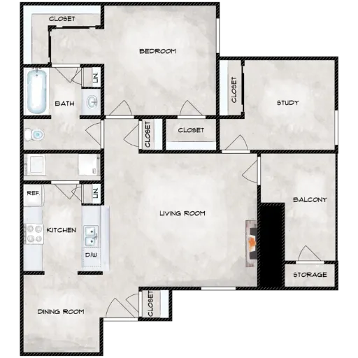 The Chalet Apartments Irving Floorplan 5