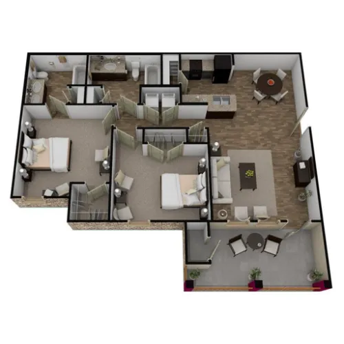 The Lakeshore Apartment Homes Lake Dallas FloorPlan 2