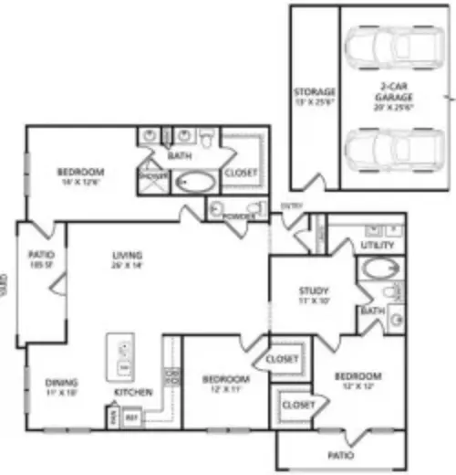 The Pradera Richardson FloorPlan 1