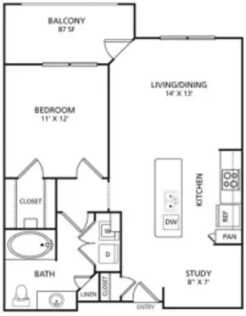 The Pradera Richardson FloorPlan 1