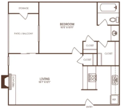 The Reid Apartments Grand Prairie FloorPlan 1