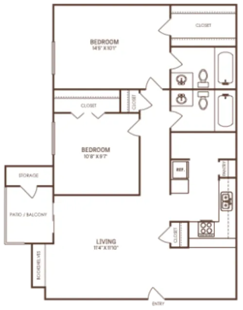 The Reid Apartments Grand Prairie FloorPlan 3