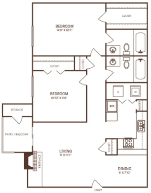 The Reid Apartments Grand Prairie FloorPlan 4