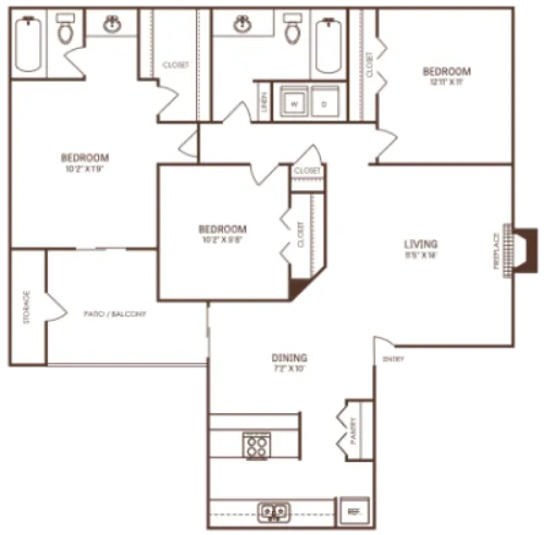 The Reid Apartments Grand Prairie FloorPlan 6