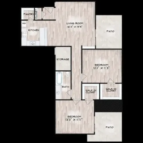 Tree Top Apartments Grand Prairie FloorPlan 2