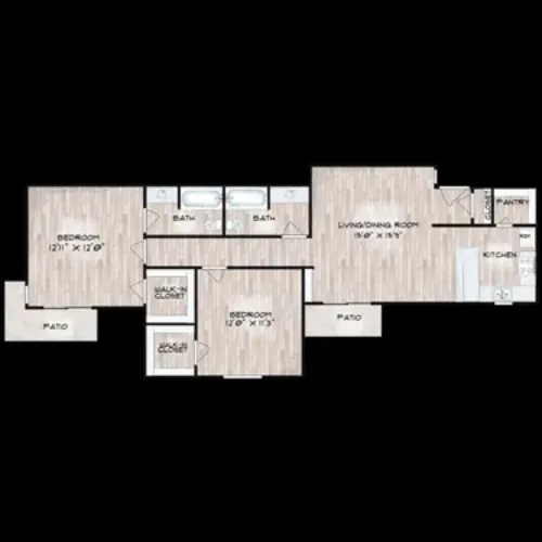 Tree Top Apartments Grand Prairie FloorPlan 3