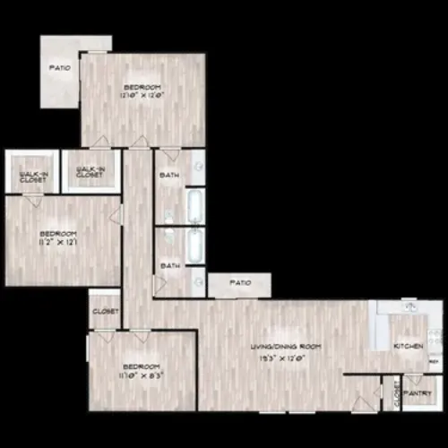 Tree Top Apartments Grand Prairie FloorPlan 4