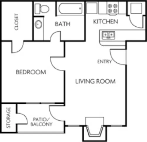 Trinity Apartments Irving FloorPlan 1