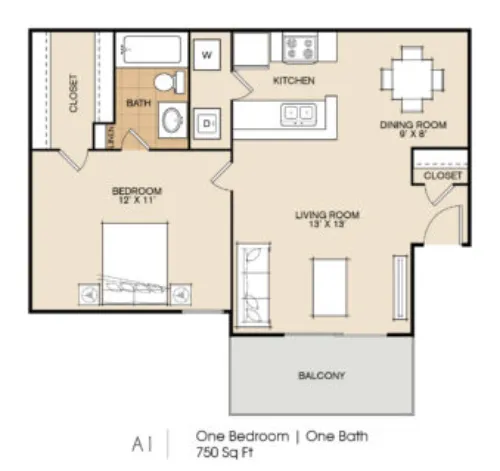 Trinity Park Apartments Irving FloorPlan 1