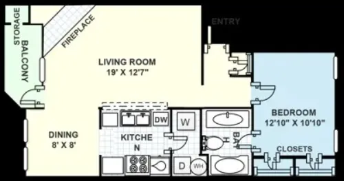 Windscape Apartments Grand Prairie FloorPlan 1