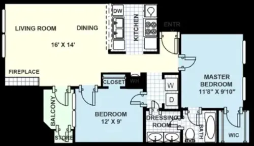 Windscape Apartments Grand Prairie FloorPlan 4