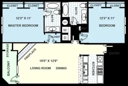 Windscape Apartments Grand Prairie FloorPlan 5