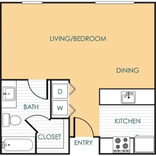 Wright Senior Apartments Grand Prairie Floorplan 1