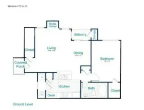 2803 Riverside Apartments Grand Prairie FloorPlan 1