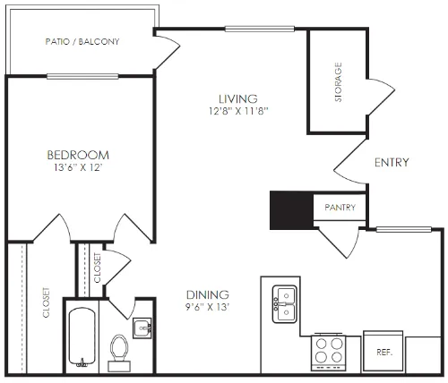 AMP at The Grid Arlington Floorplan 1