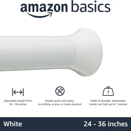 Amazon Basics Curtain Rod with Cap Finials
