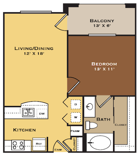 Arioso Apartments & Townhomes Grand Prairie Floorplan 1