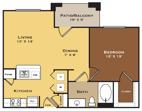 Arioso Apartments & Townhomes Grand Prairie Floorplan 2