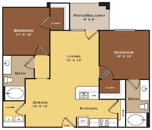Arioso Apartments & Townhomes Grand Prairie Floorplan 6