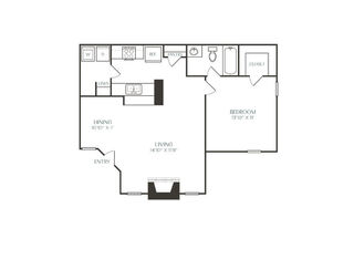 Athena Apartment Homes Benbrook FloorPlan 1