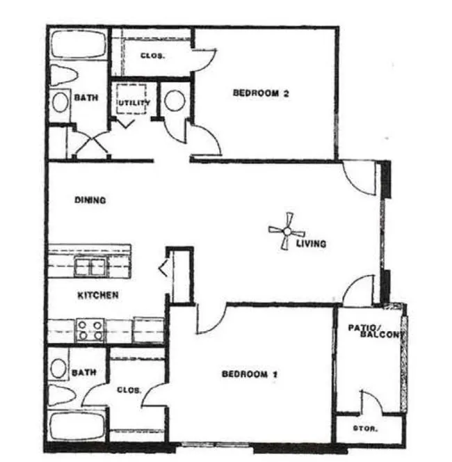 Bent Tree Apartments Denton Floorplan 2