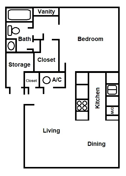 Bonnie Green Apartments Denton Floorplan 2