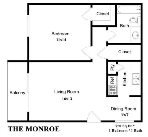 Bowen of Arlington Apartments floor plan 1