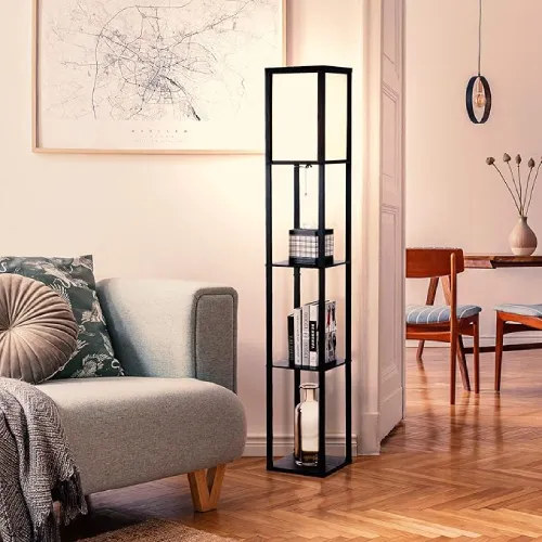 Brightech Maxwell Floor Lamp with Shelves