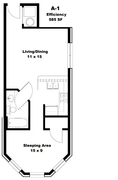 City Place Apartments Denton Floorplan 1