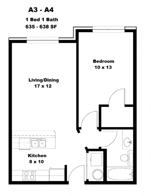 City Place Apartments Denton Floorplan 3