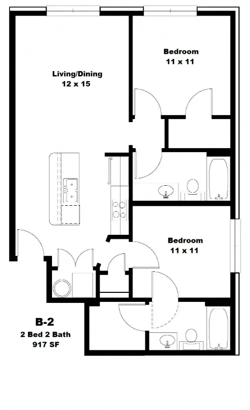City Place Apartments Denton Floorplan 5