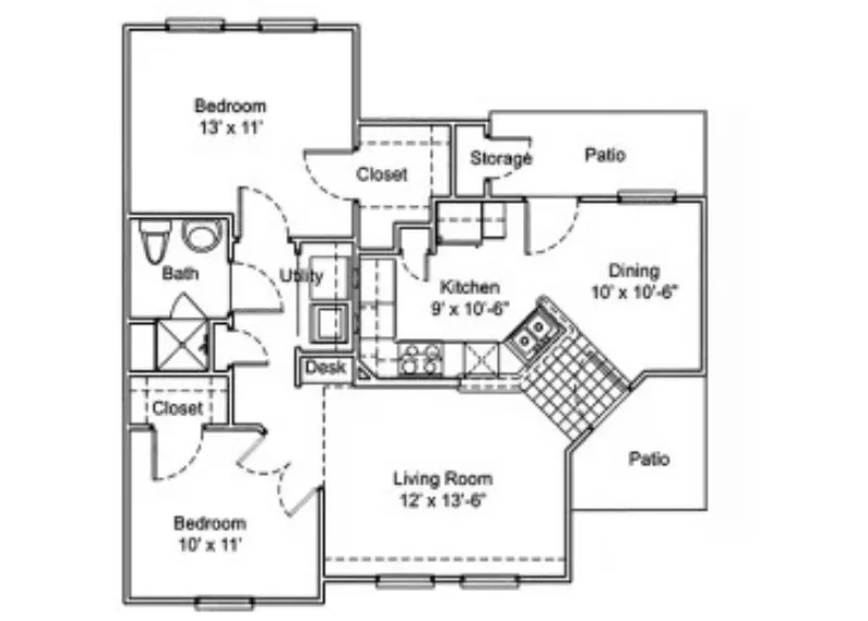 Cobblestone Manor Senior Apartments Fort Worth FloorPlan 2