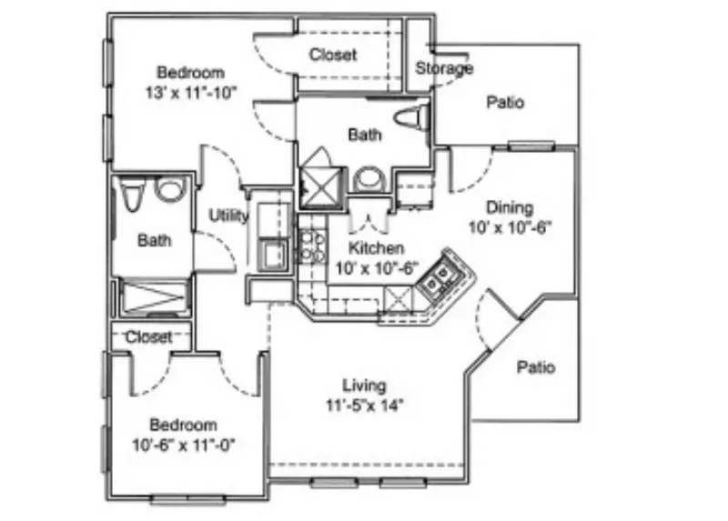 Cobblestone Manor Senior Apartments Fort Worth FloorPlan 3