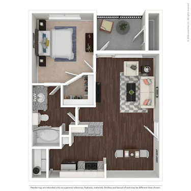 Creekside at North Beach Fort Worth Apartment Floorplan 1