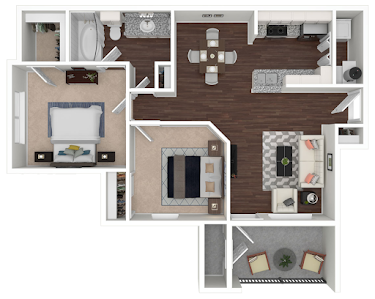 Creekside at North Beach Fort Worth Apartment Floorplan 3