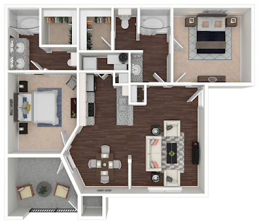 Creekside at North Beach Fort Worth Apartment Floorplan 5